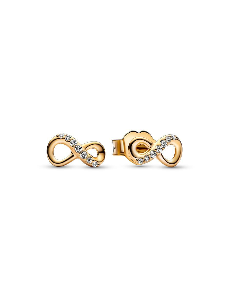 Aretes de infinito Moments de plata P 925 con acabado brillante zirconia cúbica