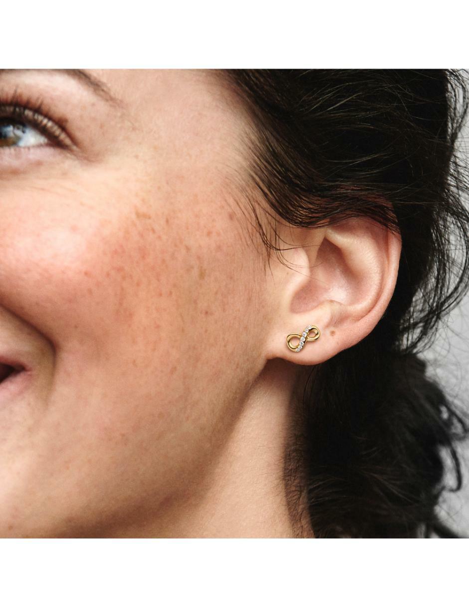 Aretes de infinito Moments de plata P 925 con acabado brillante zirconia cúbica 2