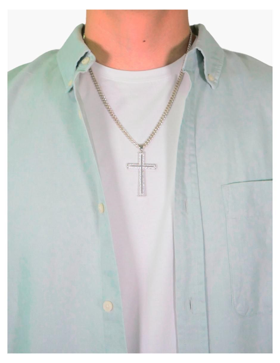 Collar con dije de cruz de plata P 925 2