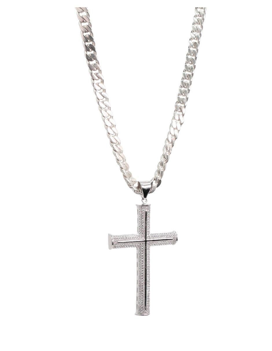 Collar con dije de cruz de plata P 925 4