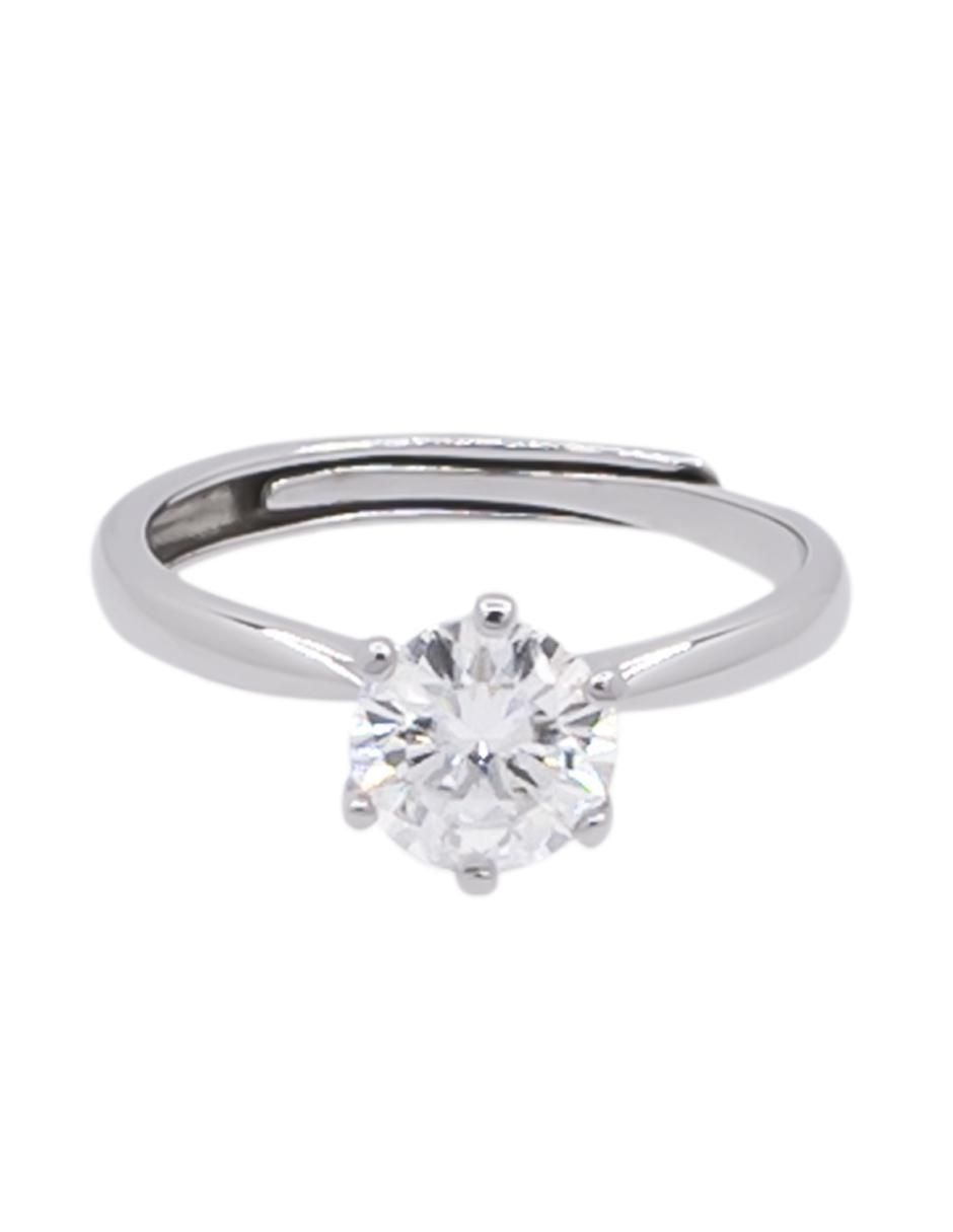 Anillo P 925 de plata moissanita brillante Anillo P 925 de plata moissanita brillante