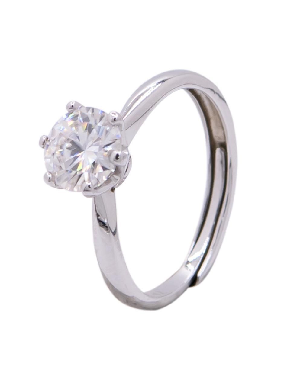 Anillo P 925 de plata moissanita brillante 2