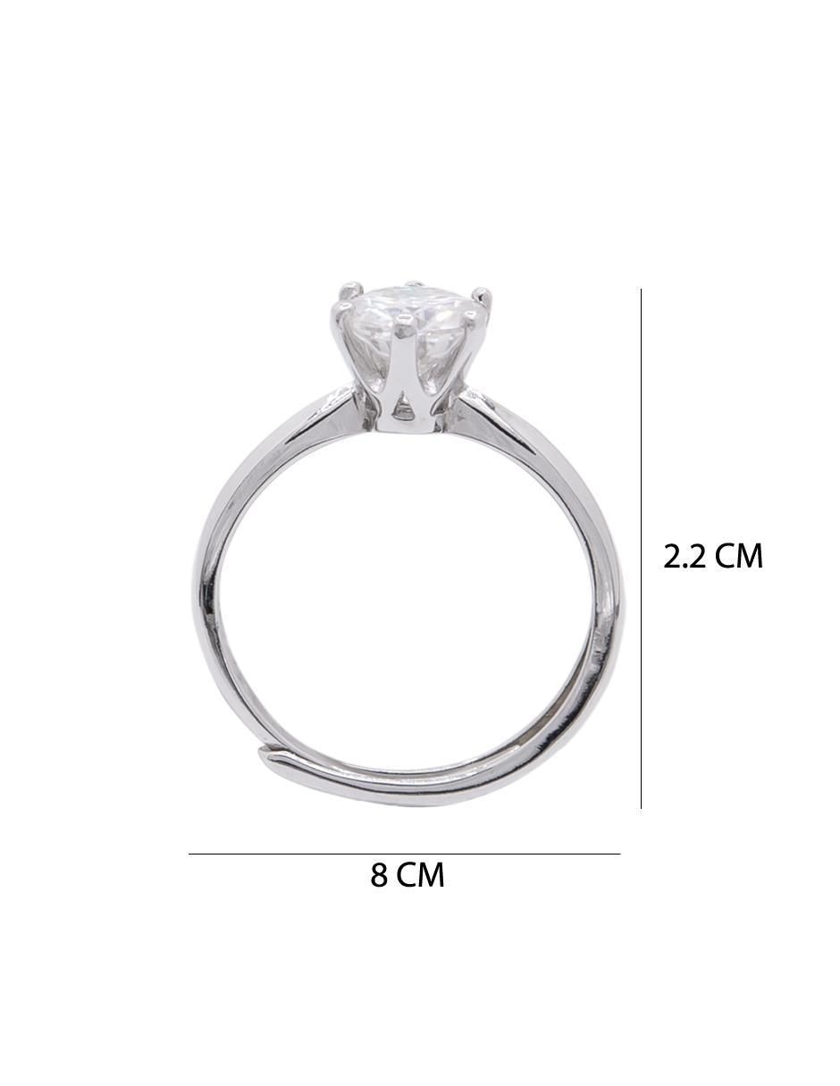 Anillo P 925 de plata moissanita brillante 5