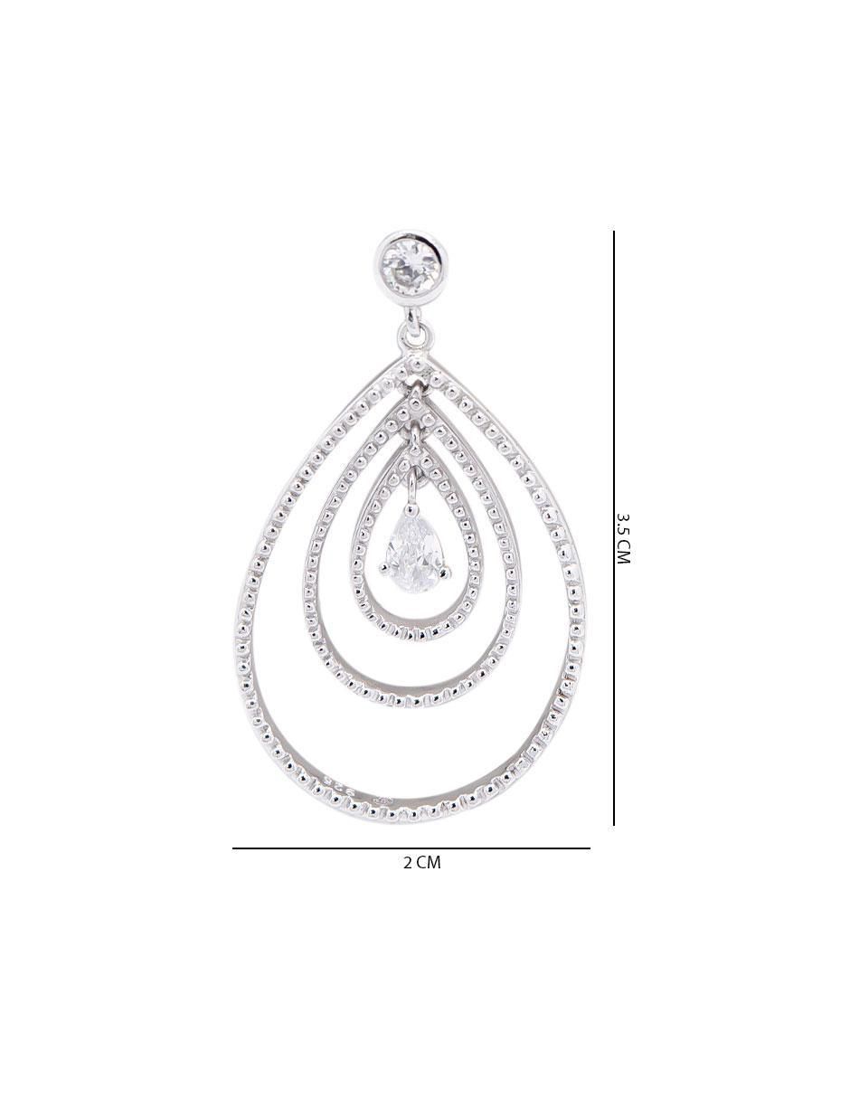 Aretes ovalados de plata P 925 con acabado pavé zirconia 3