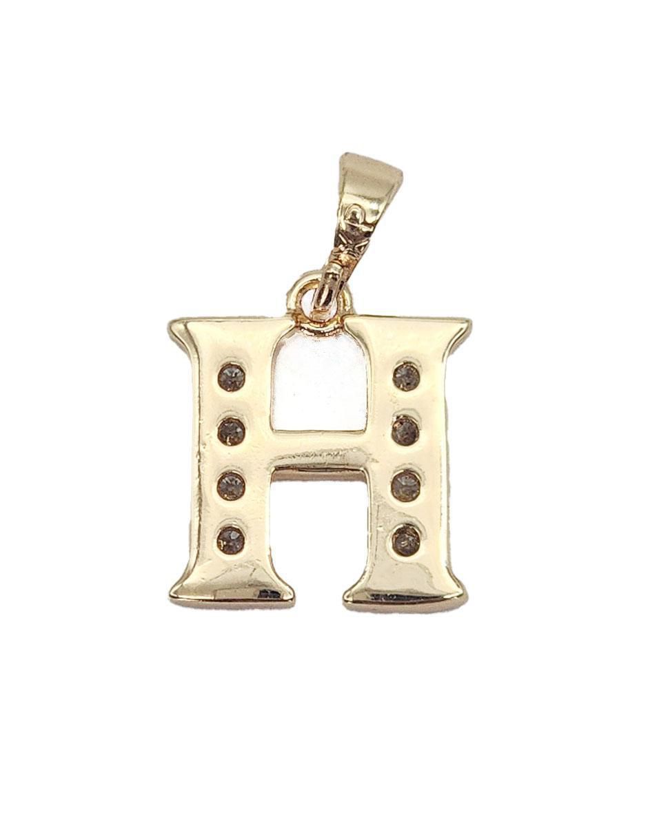 Collar con dije de letra h Letras de oro laminado 10 K 4