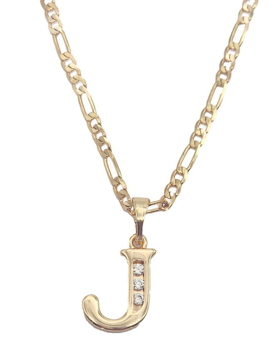 Collar de letra j Letras de oro laminado 10 K