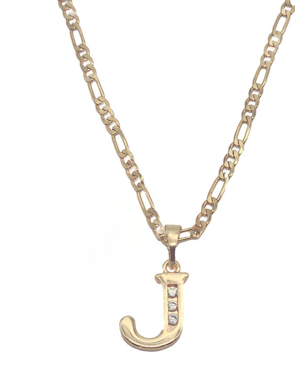 Collar de letra j Letras de oro laminado 10 K 3