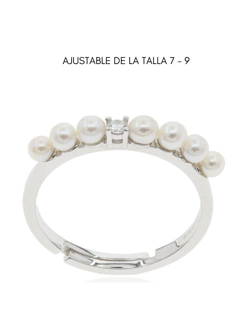 Anillo Mayfer Nupcial P 925 de plata perla 3