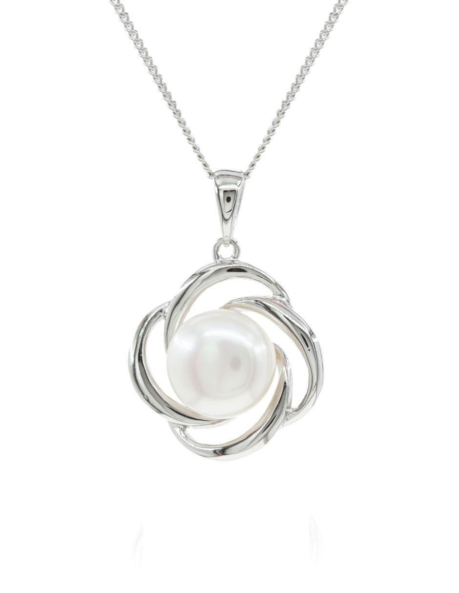 Colgante Y Dije de flor nupcial de plata P 925