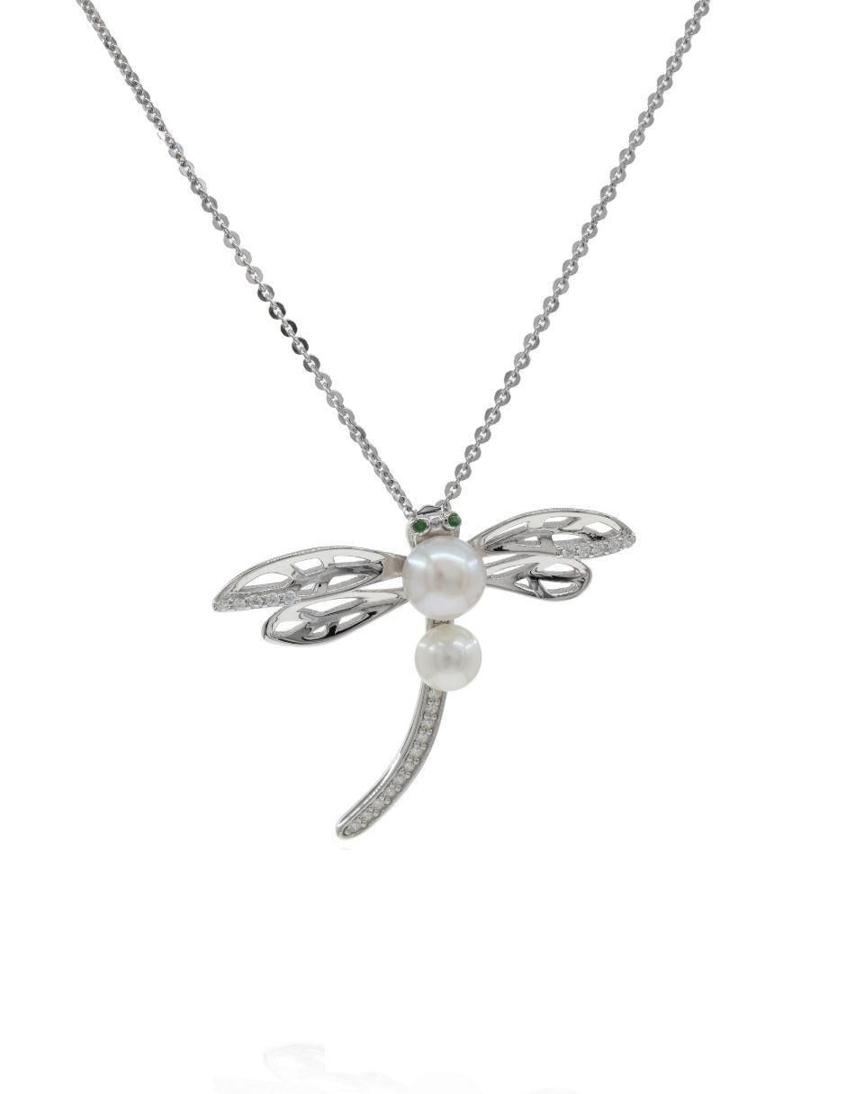 Colgante Y Dije de libélula nupcial de plata P 925