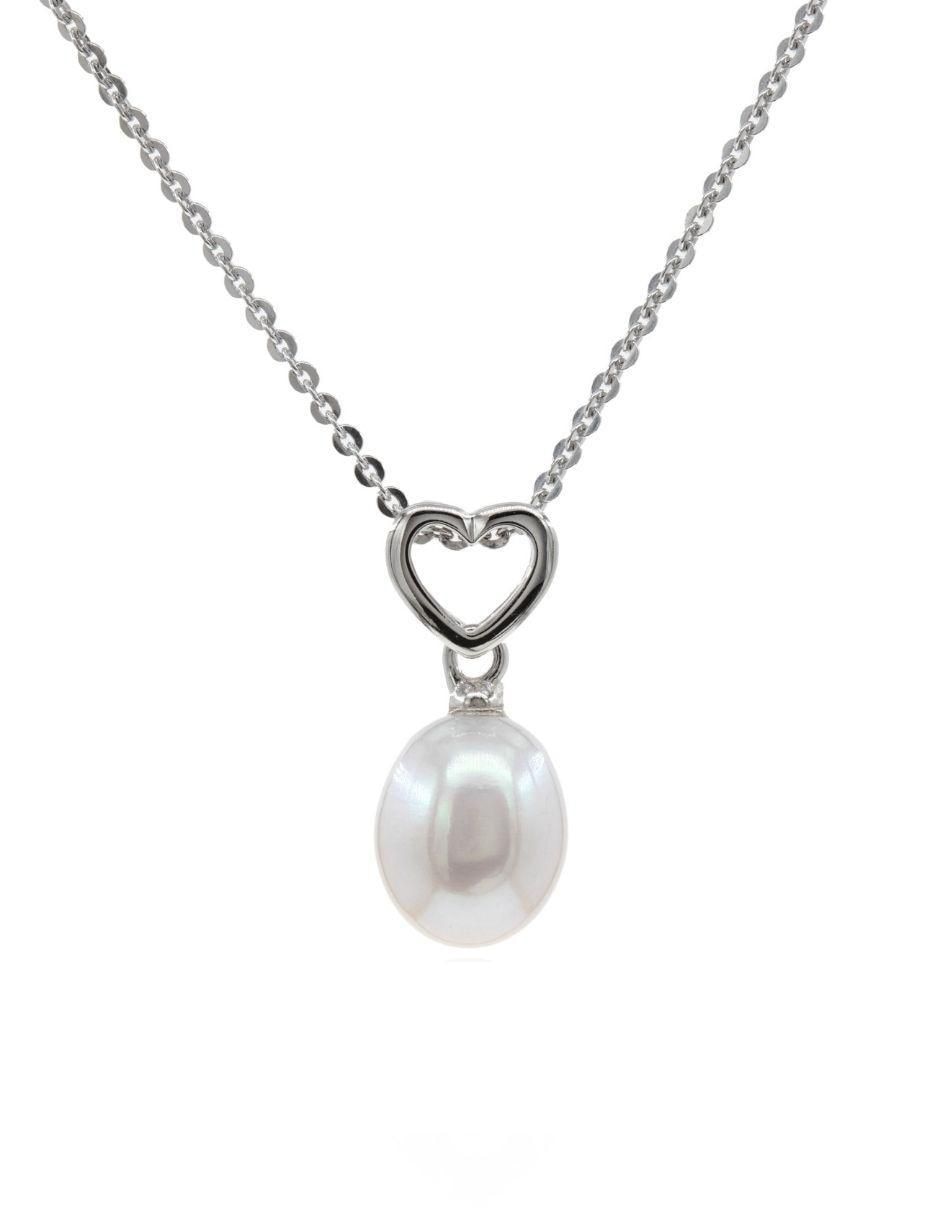 Colgante Y Dije de corazón nupcial de plata P 925