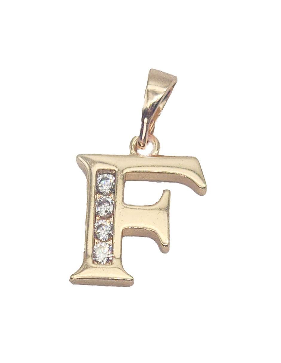 Collar con dije de letra f Letras de oro laminado 10 K 5