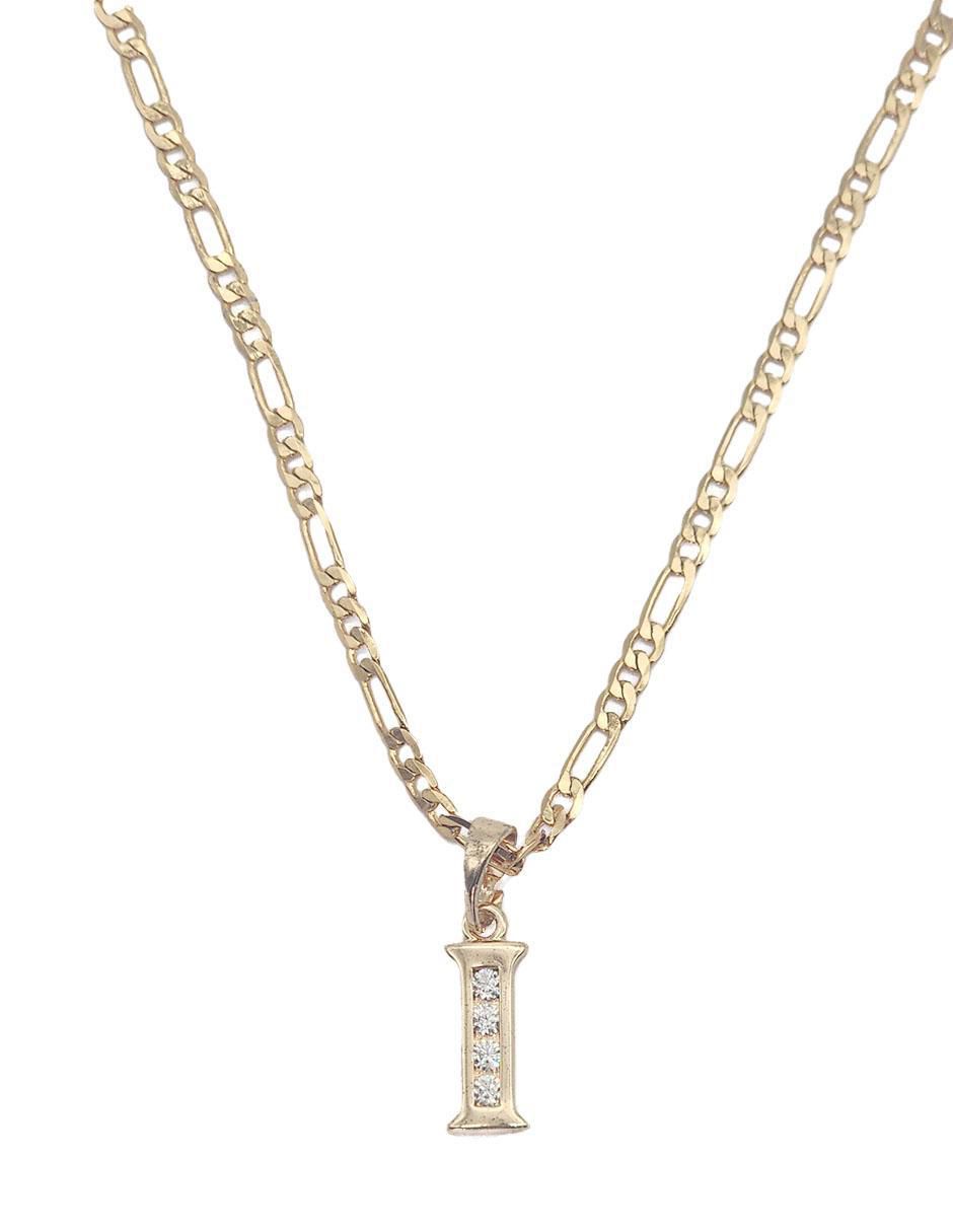 Collar con dije de letra i Letras de oro laminado 10 K 3