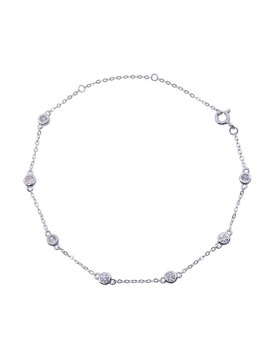 Brazalete de plata con moissanita p 925