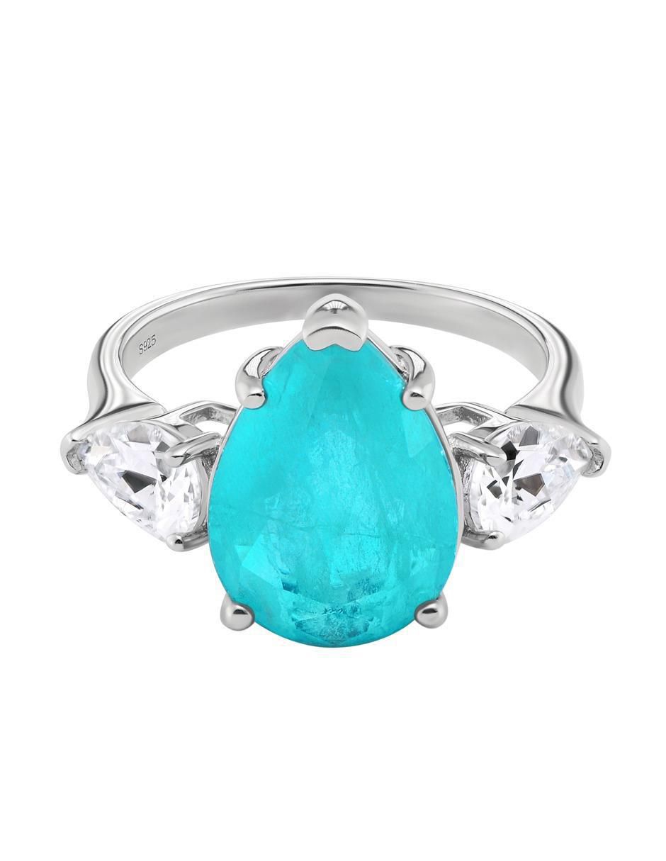 Anillo P 925 de plata turmalina brillante 1