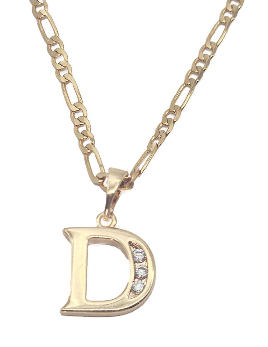 Collar con dije de letra d Letras de oro laminado 10 K