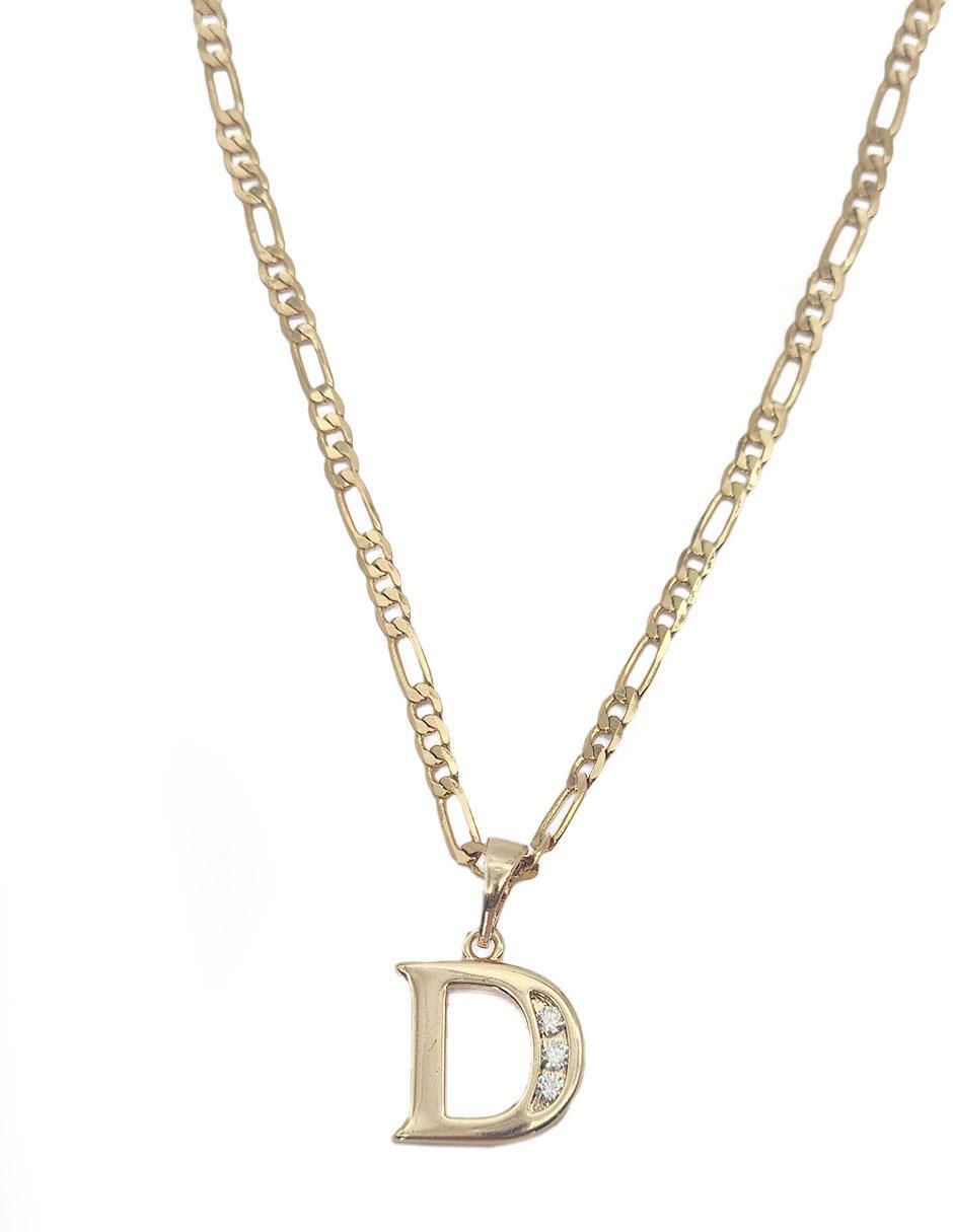 Collar con dije de letra d Letras de oro laminado 10 K 3