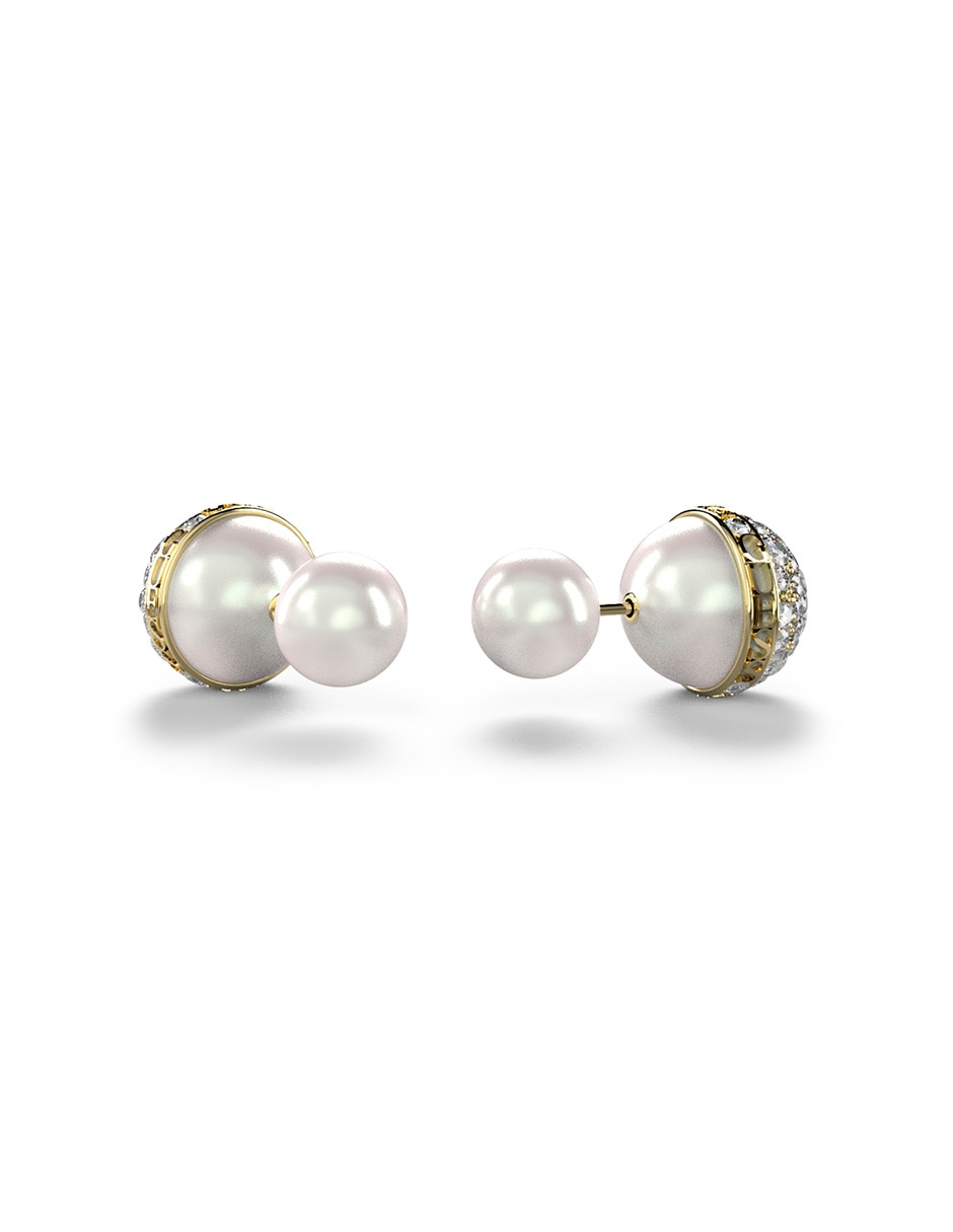 Aretes redondos Calypso con acabado brillante circonita 1