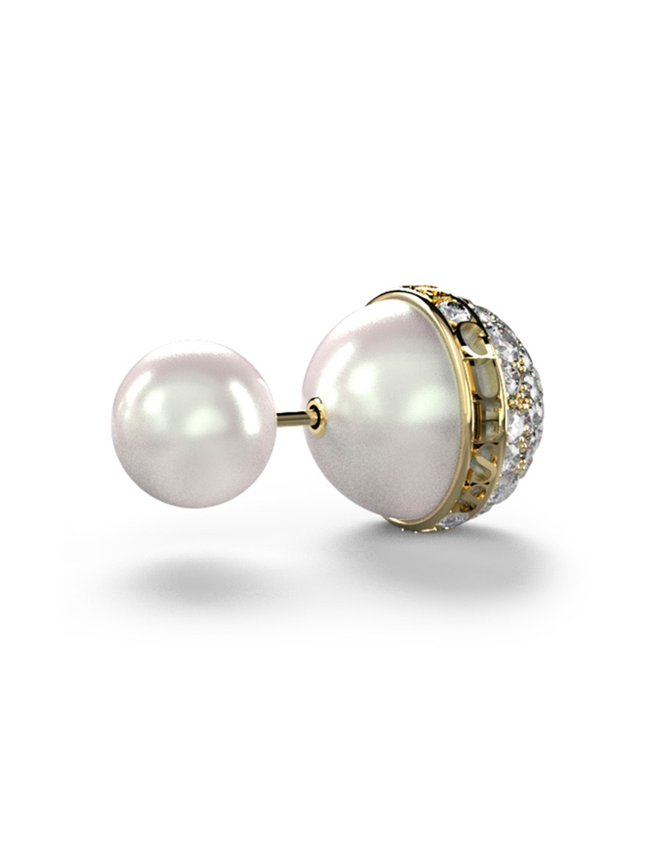 Aretes redondos Calypso con acabado brillante circonita 2