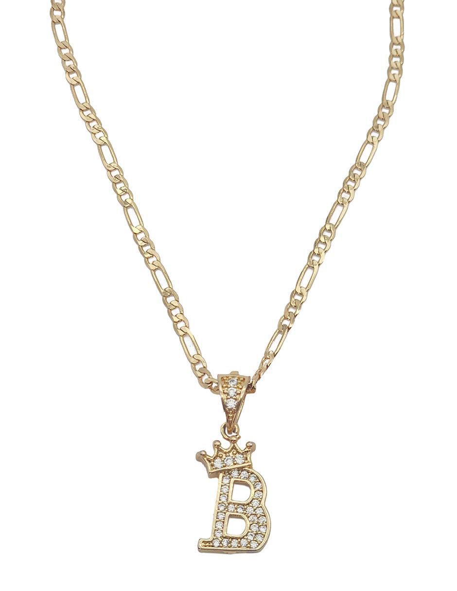 Collar con dije de letra b Letras de oro laminado 10 K 2