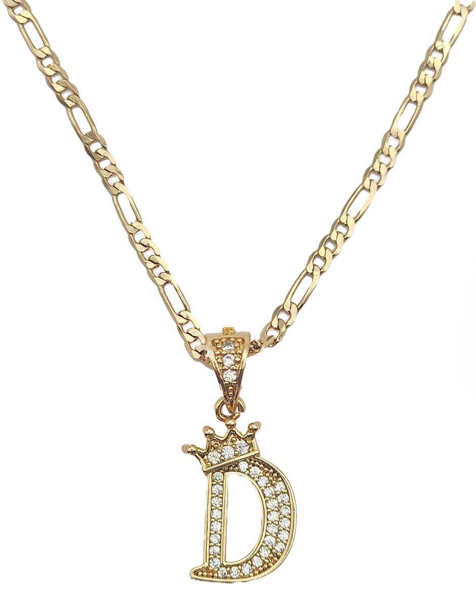 Collar con dije de letra d Letras de oro laminado 10 K