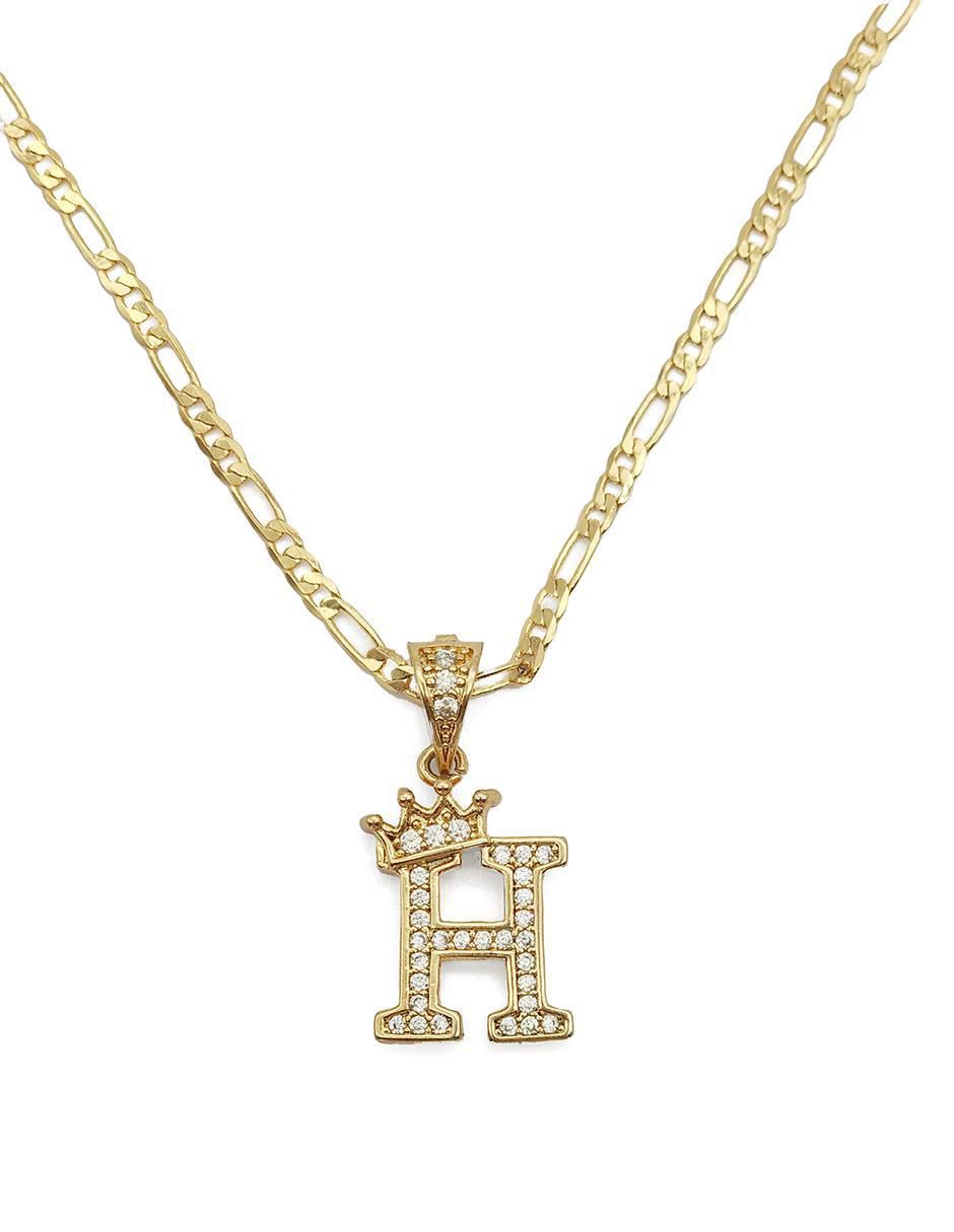 Collar con dije de letra h Letras de oro laminado 10 K 5