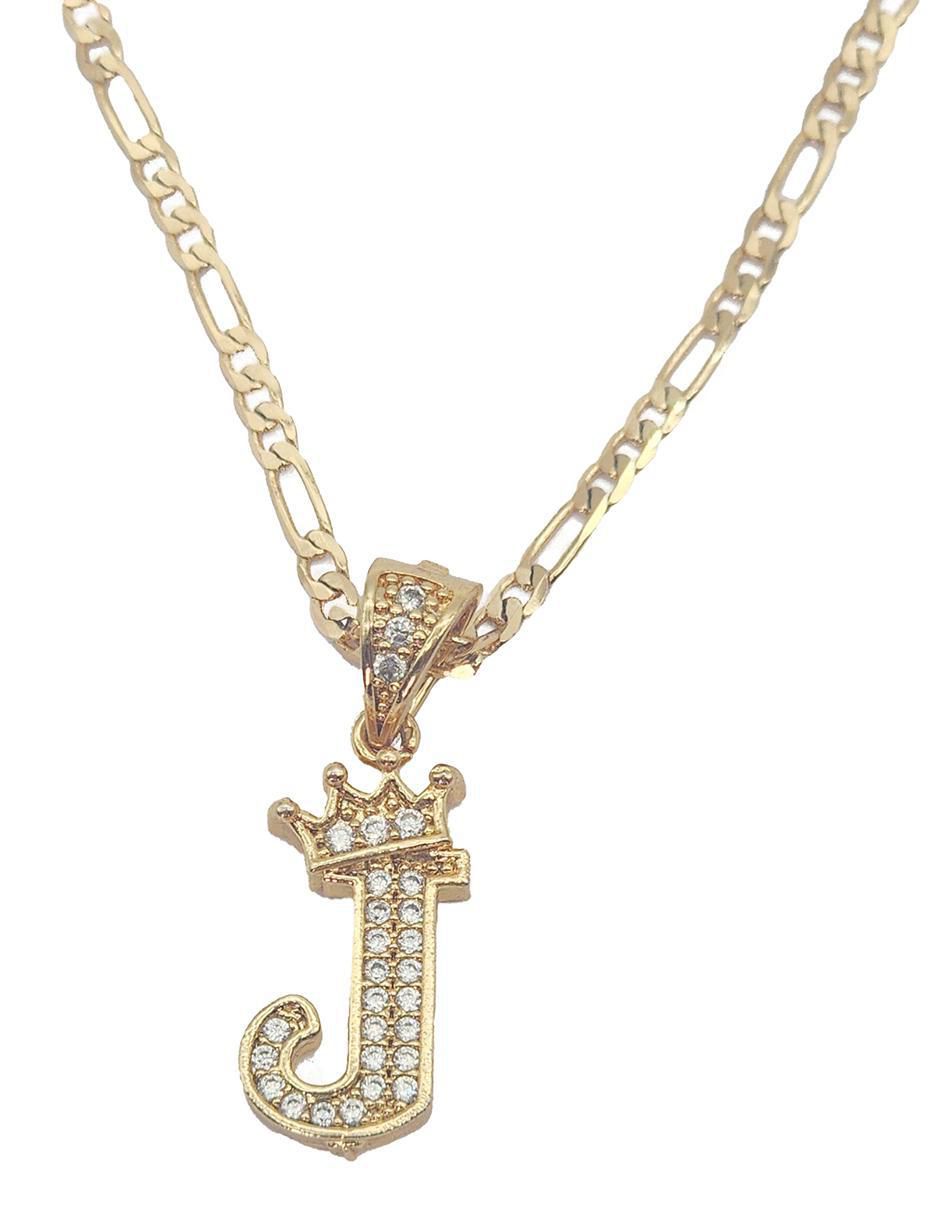 Collar con dije de letra j Letras de oro laminado 10 K