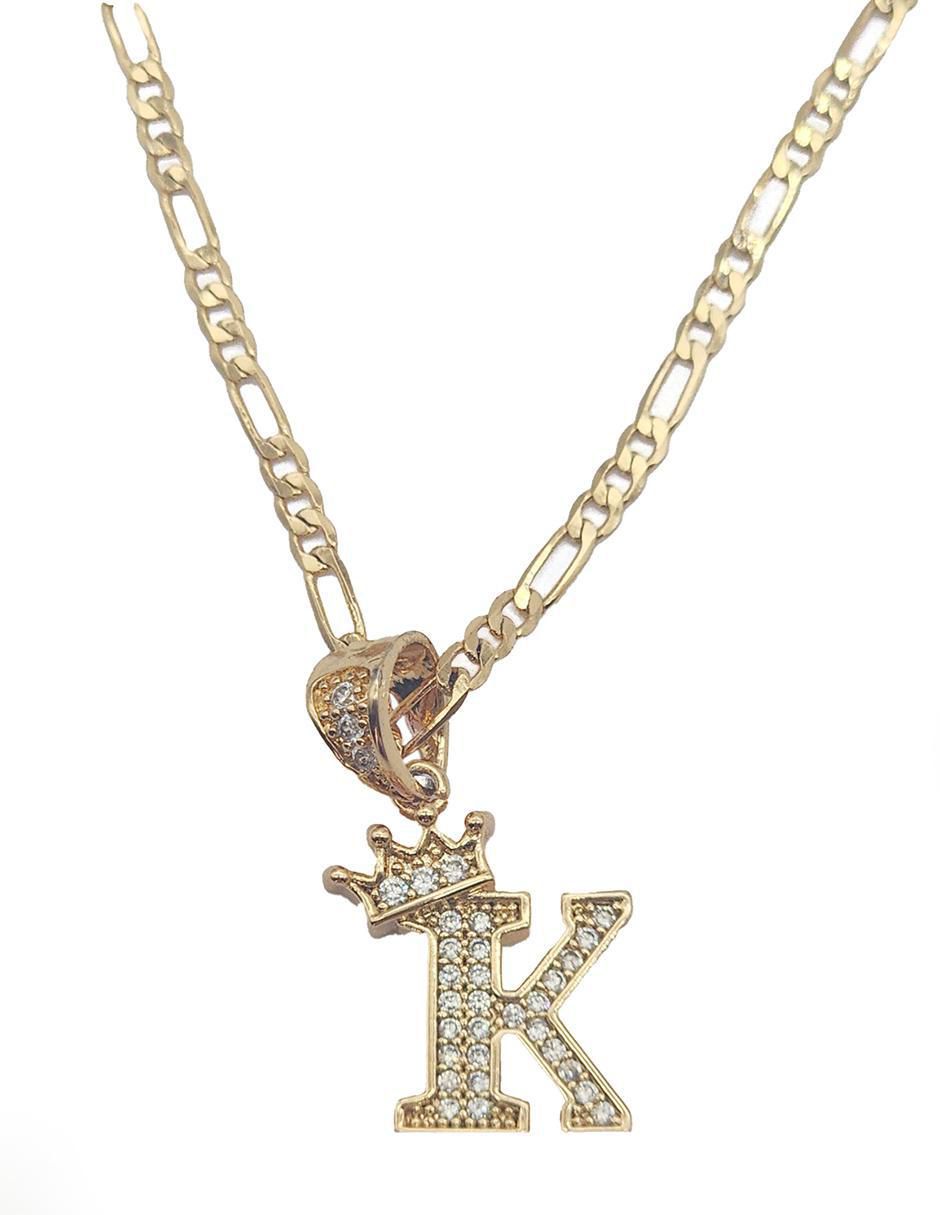 Collar con dije de letra k de oro laminado 10 K 2