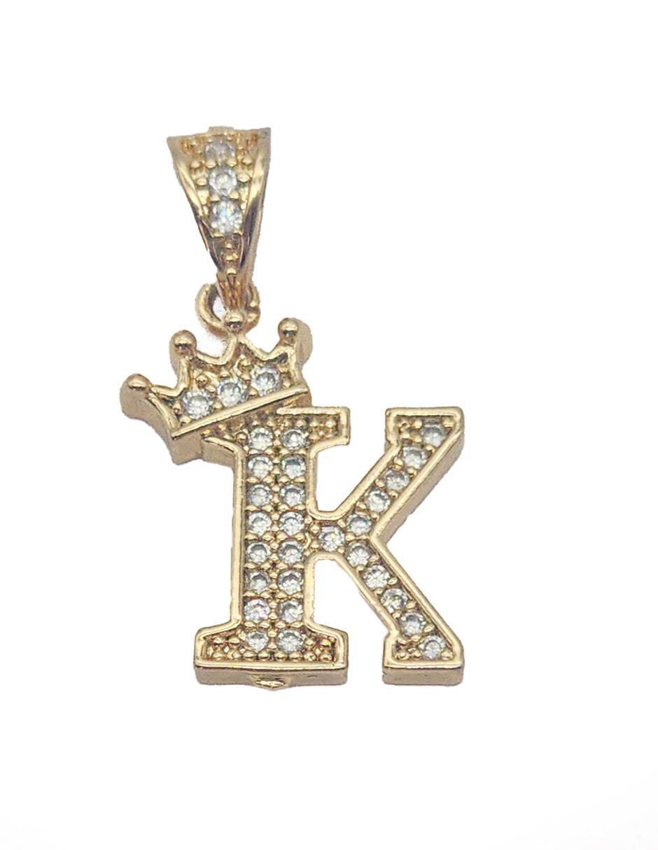 Collar con dije de letra k de oro laminado 10 K 4