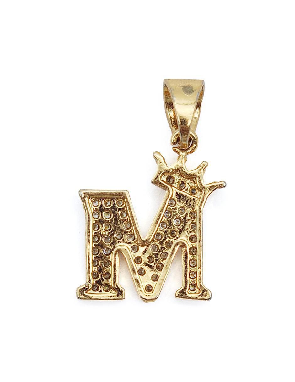 Collar con dije de letra m Letras de oro laminado 10 K 2