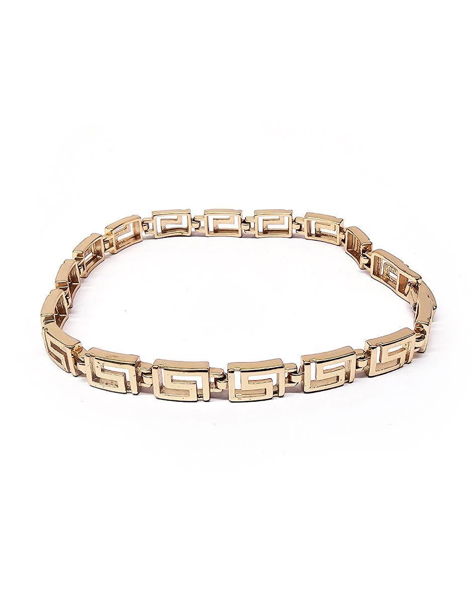 Pulsera de oro laminado 10 K Grecas con acabado brillante Pulsera de oro laminado 10 K Grecas con acabado brillante