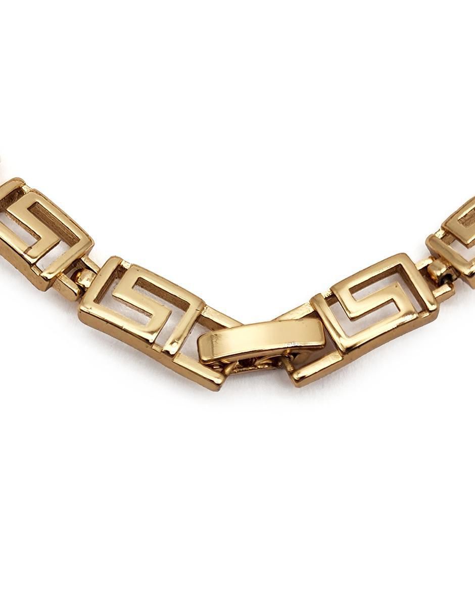 Pulsera de oro laminado 10 K Grecas con acabado brillante 2
