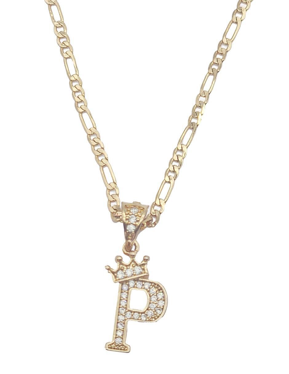 Collar con dije de letra p Letras de oro laminado 10 K