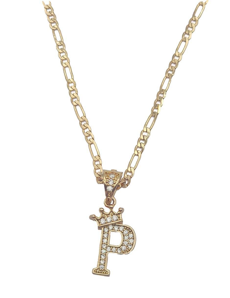 Collar con dije de letra p Letras de oro laminado 10 K 3