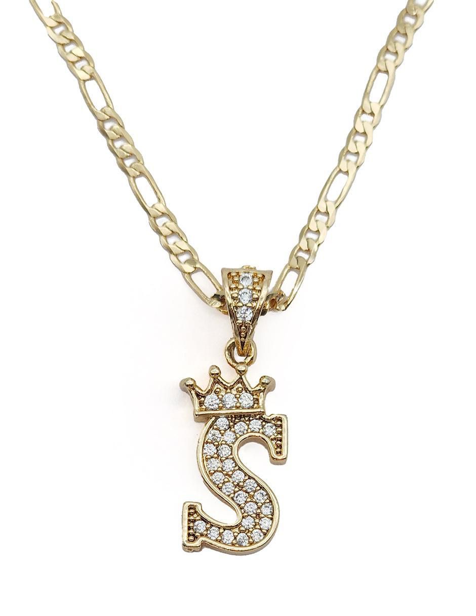 Collar con dije de letra s Letras de oro laminado 10 K