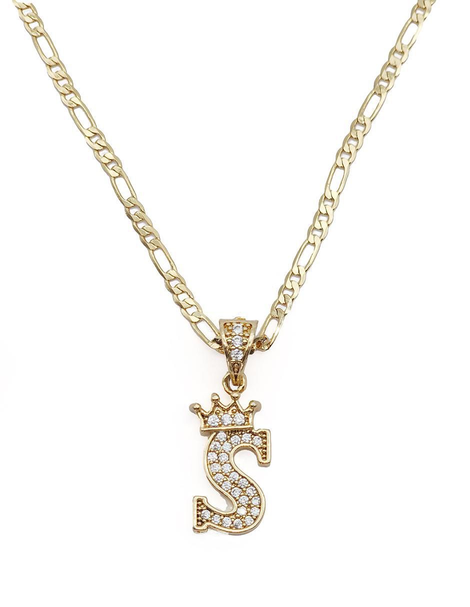 Collar con dije de letra s Letras de oro laminado 10 K 3