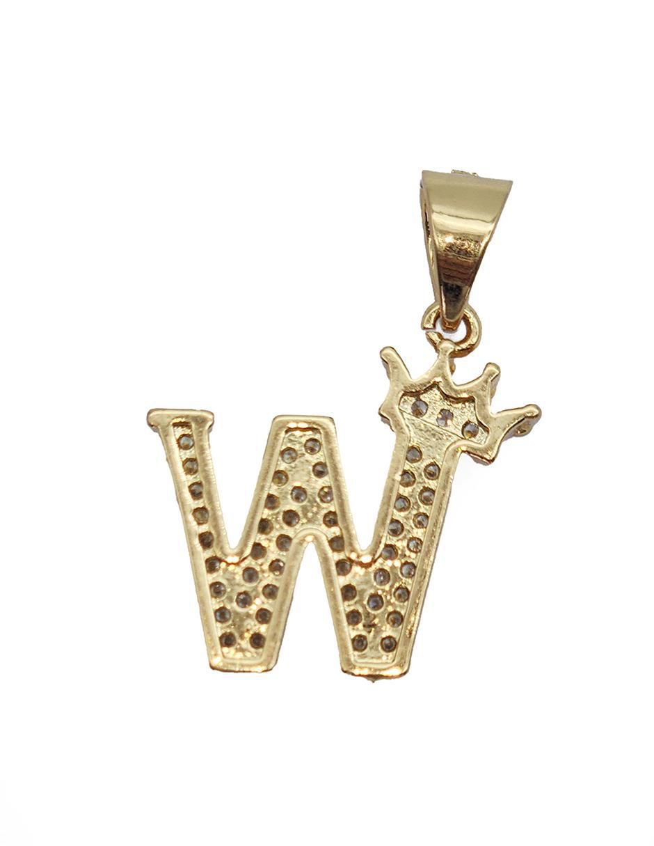 Collar con dije de letra w Letras de oro laminado 10 K 5