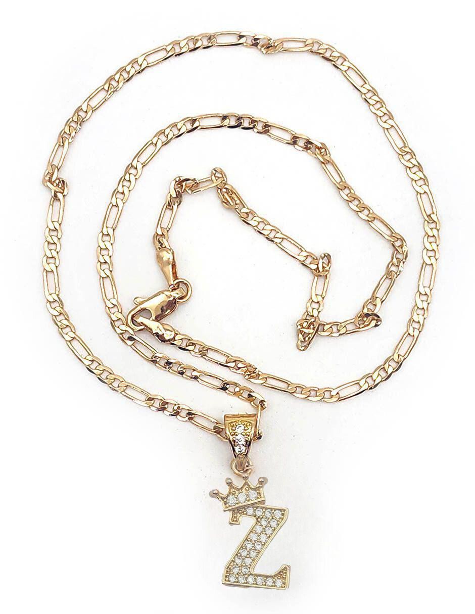 Collar con dije de letra z Letras de oro laminado 10 K 7