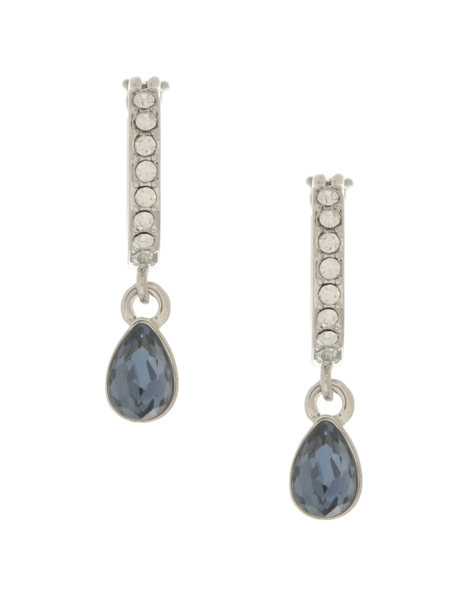 Aretes de gota con acabado pavé cristal 1