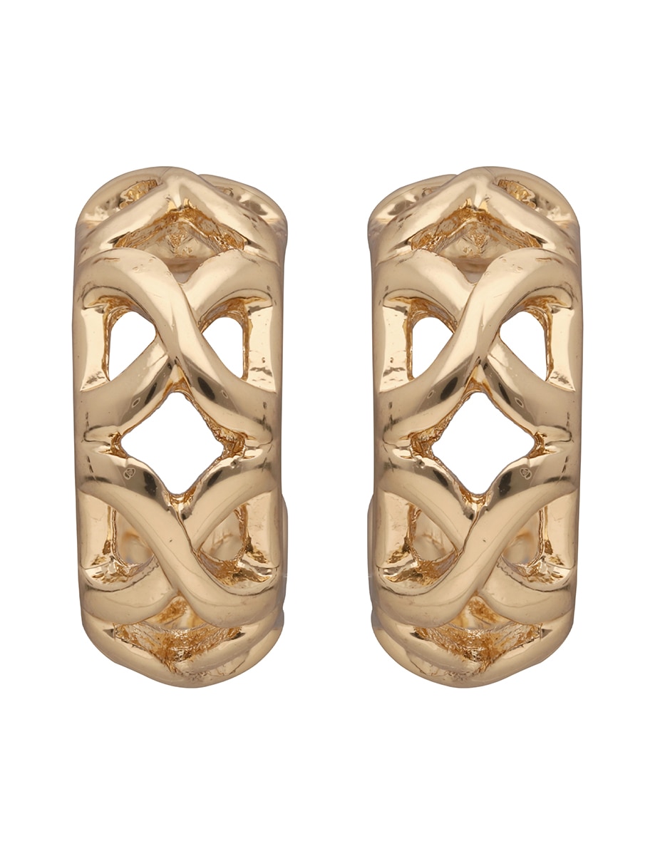 Aretes de letra x Golden Girl con acabado brillante