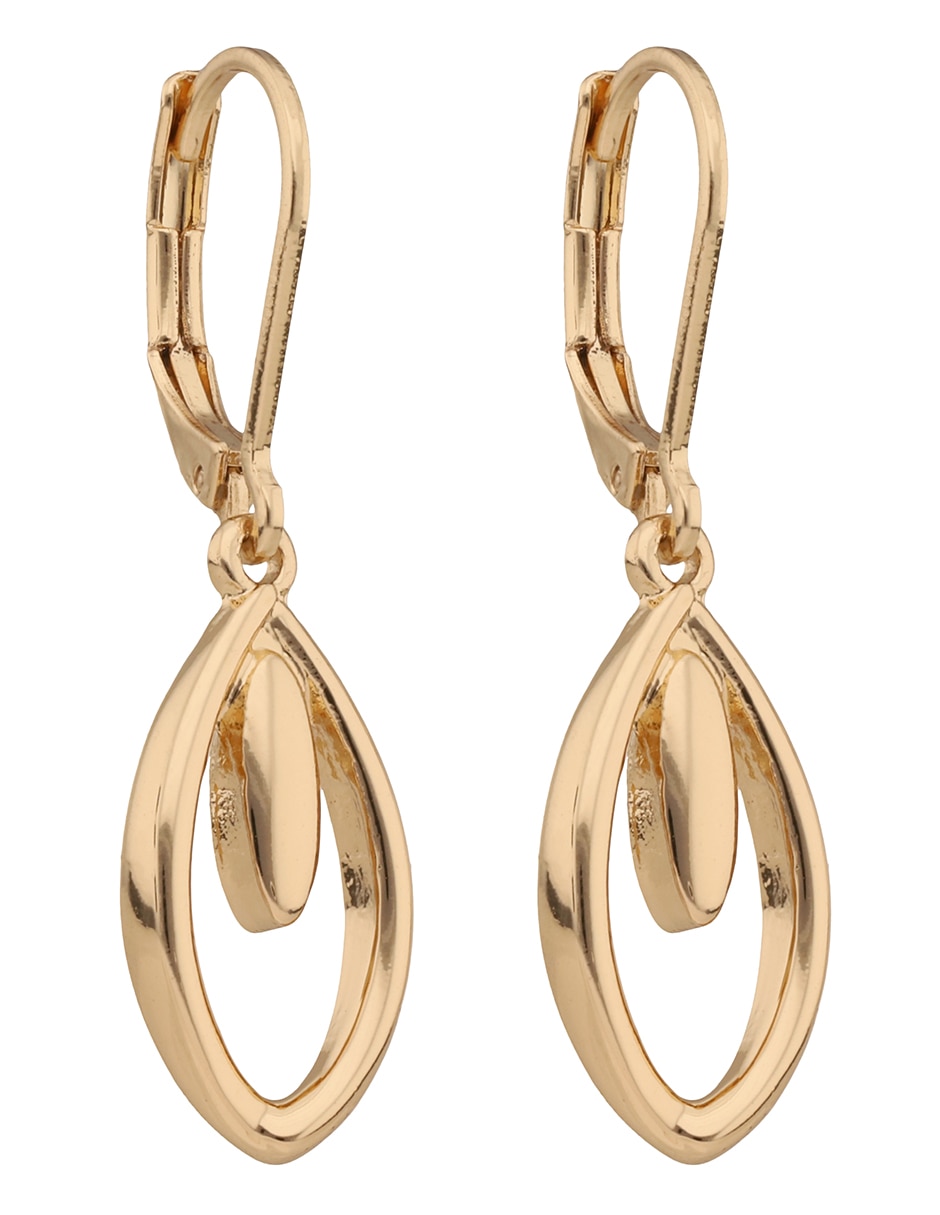 Aretes ovalados Golden Girl con acabado brillante 2