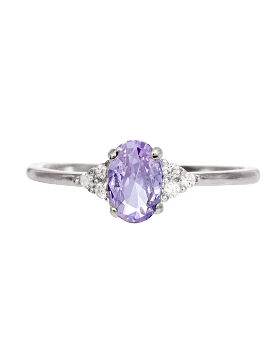 Anillo P 925 de plata zirconia brillante 1