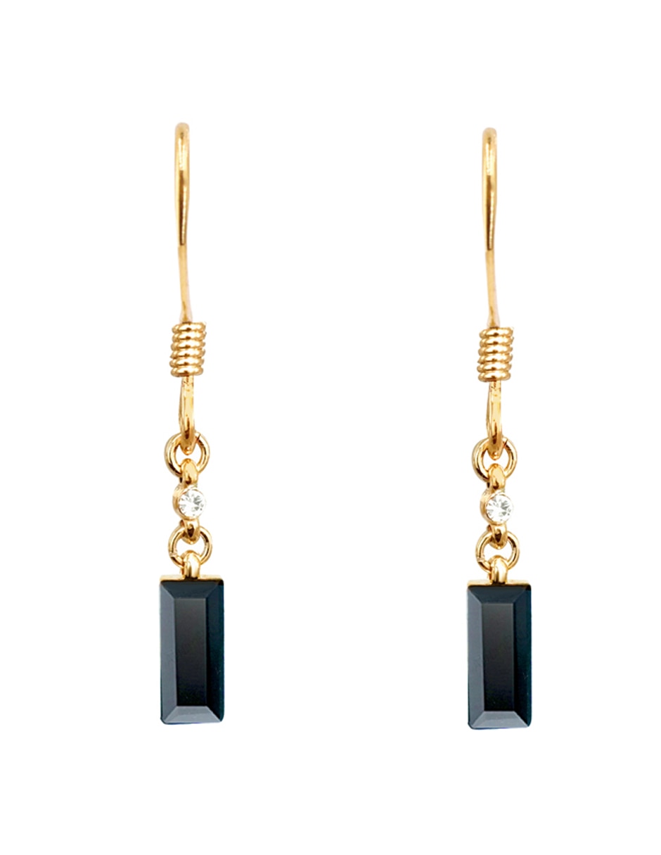 Aretes rectangulares con acabado brillante cristal