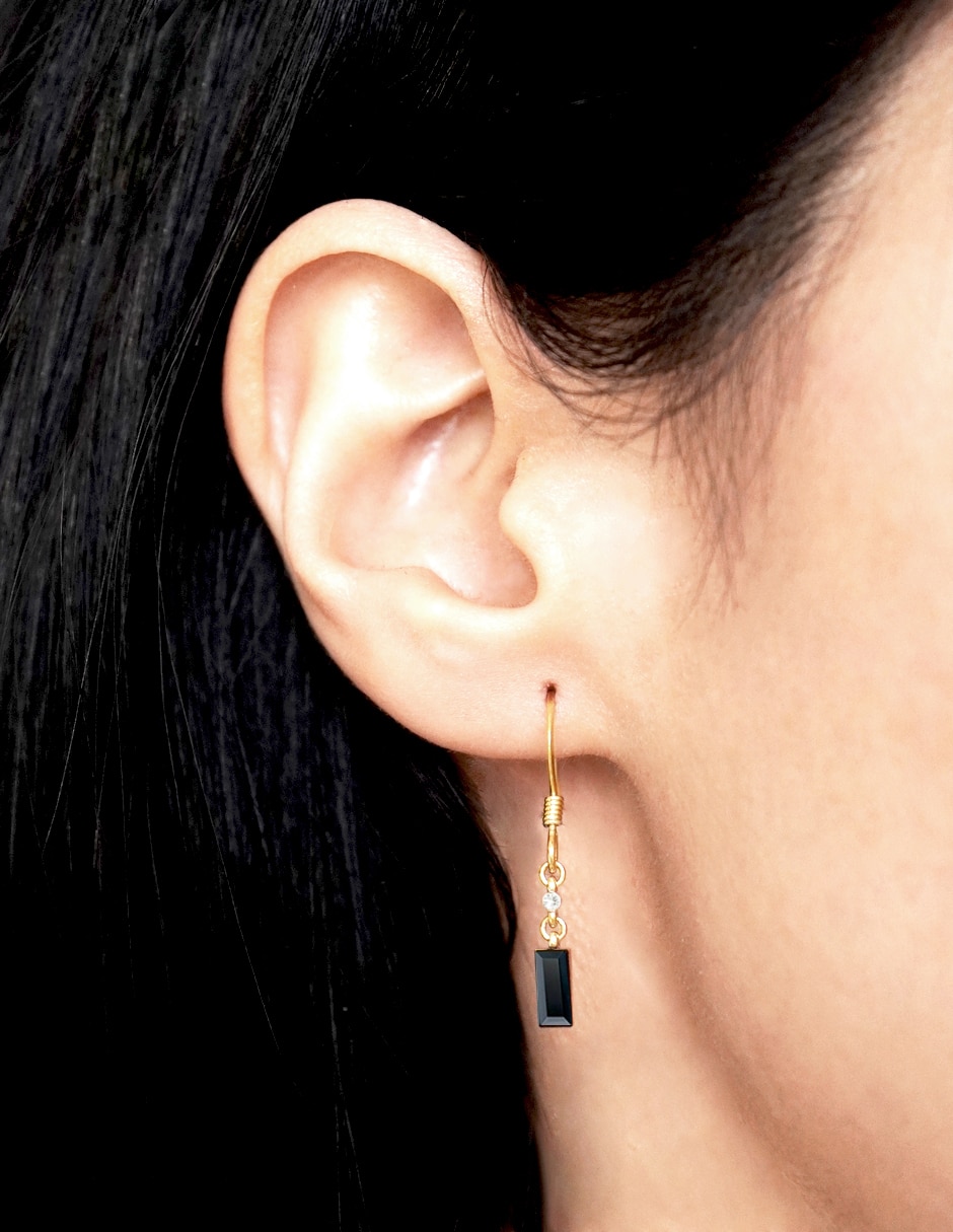 Aretes rectangulares con acabado brillante cristal 4