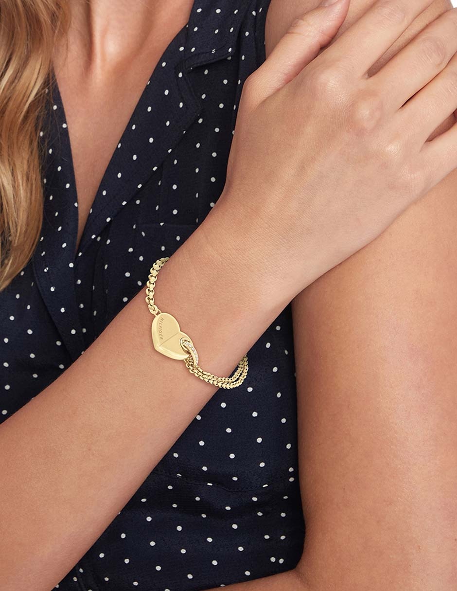 Brazalete Bold Hearts con acabado brillante 2