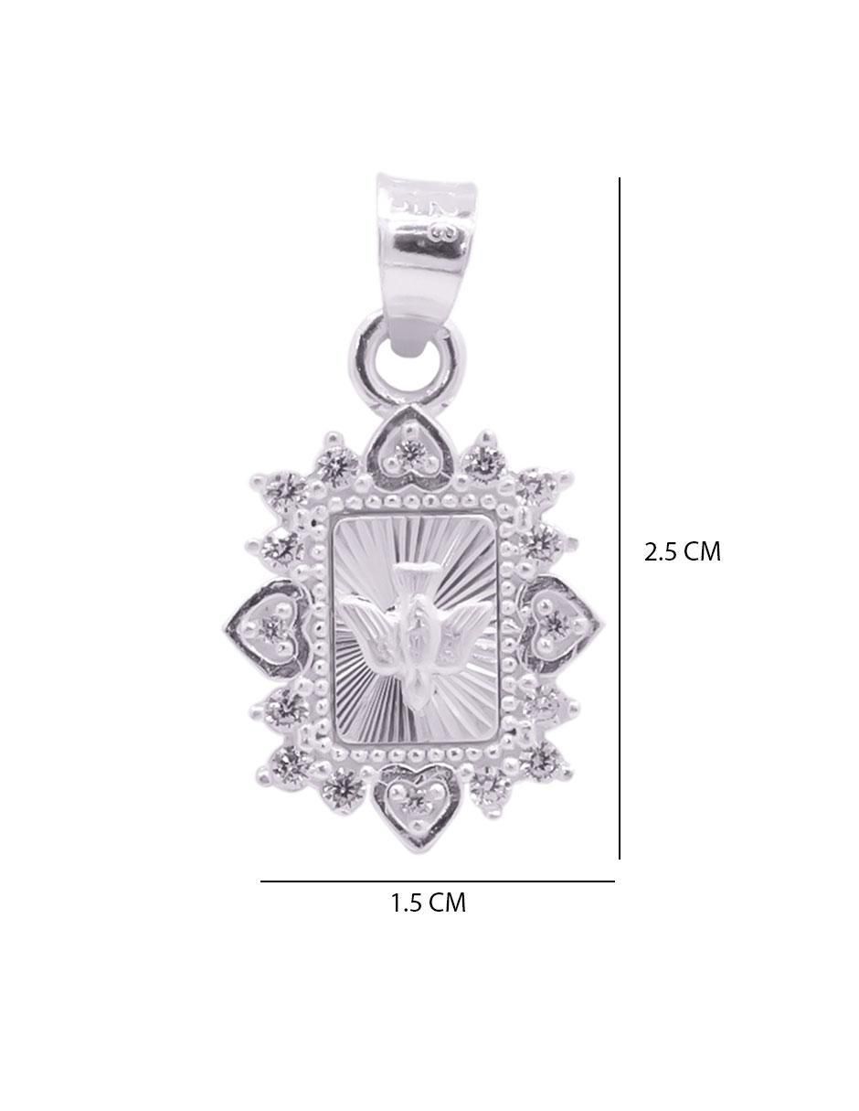 Dije cuadrado de plata P 925 3