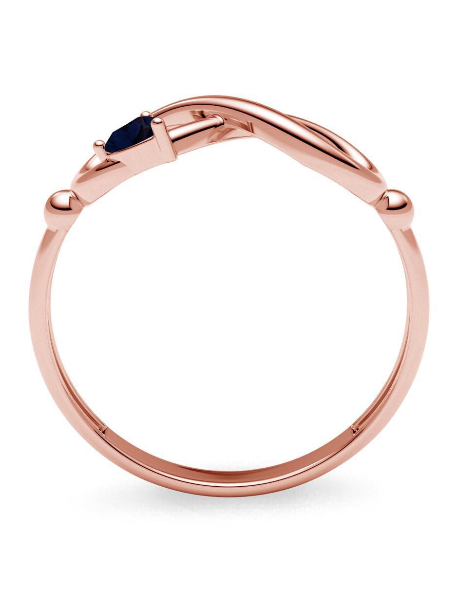 Anillo de infinito 14 k de oro zafiro brillante 4
