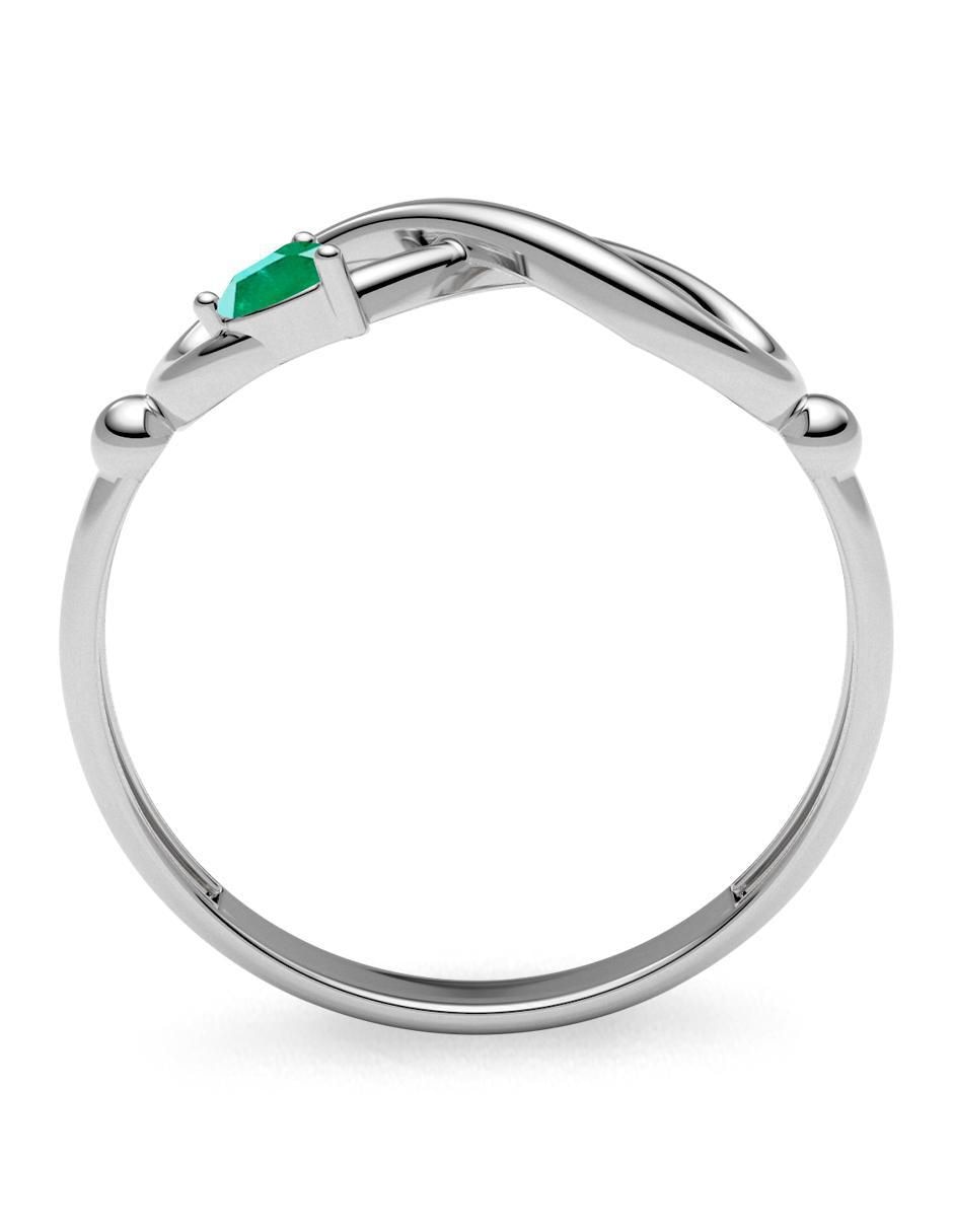 Anillo de infinito 14 k de oro esmeralda brillante 4