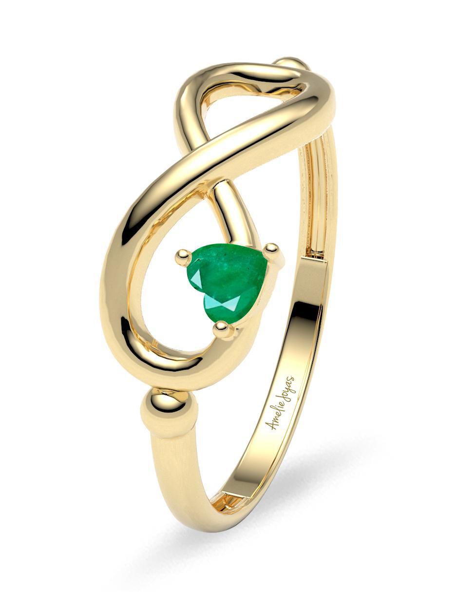 Anillo "de (si aplica)" infinito amelie joyas sin colección sin temática 14 k "de" oro esmeralda