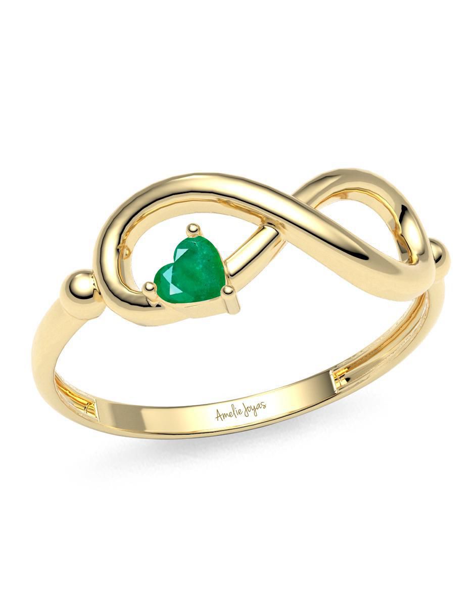 Anillo "de (si aplica)" infinito amelie joyas sin colección sin temática 14 k "de" oro esmeralda
